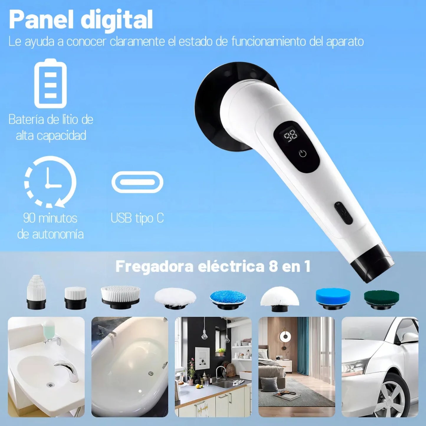 SpinPro™ |Cepillo Electrico Limpieza 9 En 1 🚿 ✨