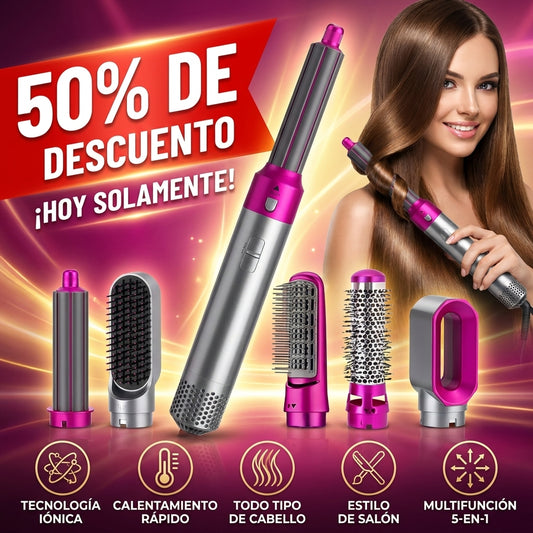 HairLux ™|Cepillo Alisador 5 En 1 Profesional 💅🏻✨