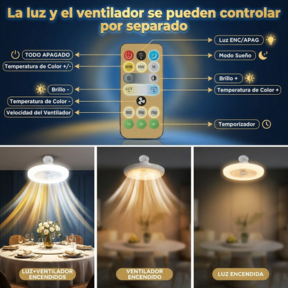 FRESCOLUZ ™ |Foco Ventilador 2 EN 1💡🌬️
