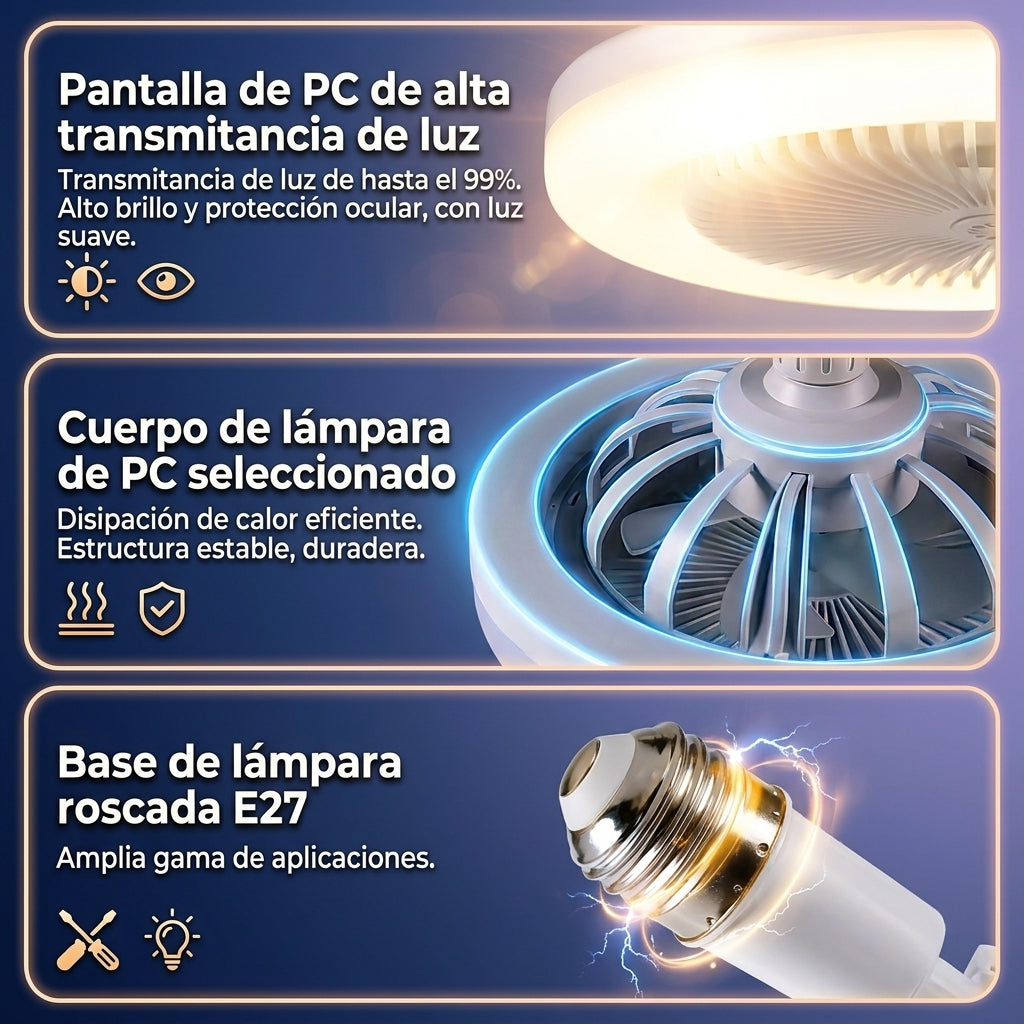 FRESCOLUZ ™ |Foco Ventilador 2 EN 1💡🌬️