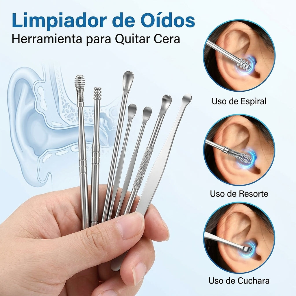 AurisKit ™Kit |Limpiador De Oidos 6 Piezas (2X1)🦻🏻🪛