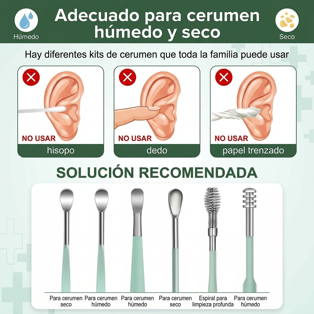AurisKit ™Kit |Limpiador De Oidos 6 Piezas (2X1)🦻🏻🪛