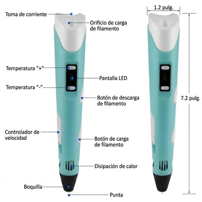 Lumitrazo 3D™ | Pluma 3d Dibujo Boligrafo Impresora✍️🌈